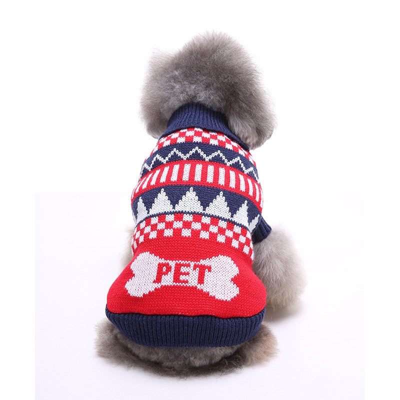 Bone Pattern Dog Sweater Christmas Costumes