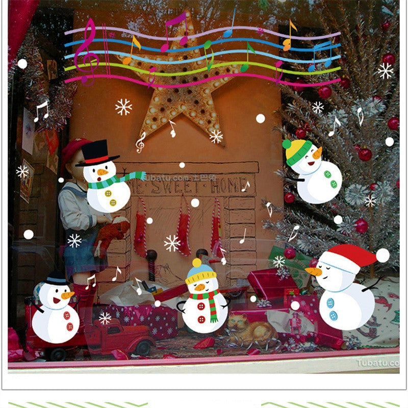Christmas Snowman Christmas Decorations windows Wall Stickers