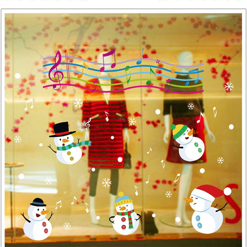 Christmas Snowman Christmas Decorations windows Wall Stickers