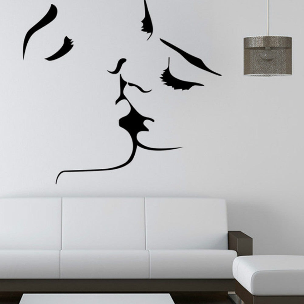 Couple Kissing Family Abstract  Background Bedroom Living Room Decoration Creative Wall Sticker