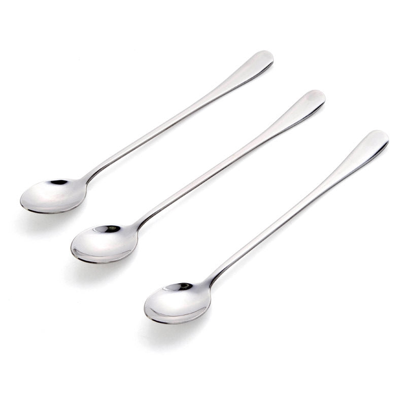 2PCS Double Metal Stir Spoon for Coffee Salad Dinner