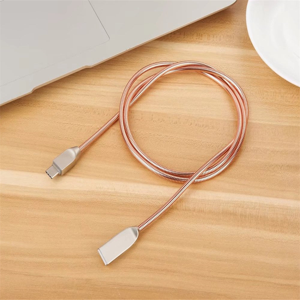 D Style Spring Stripes Type-C Data Charging Cable 100CM