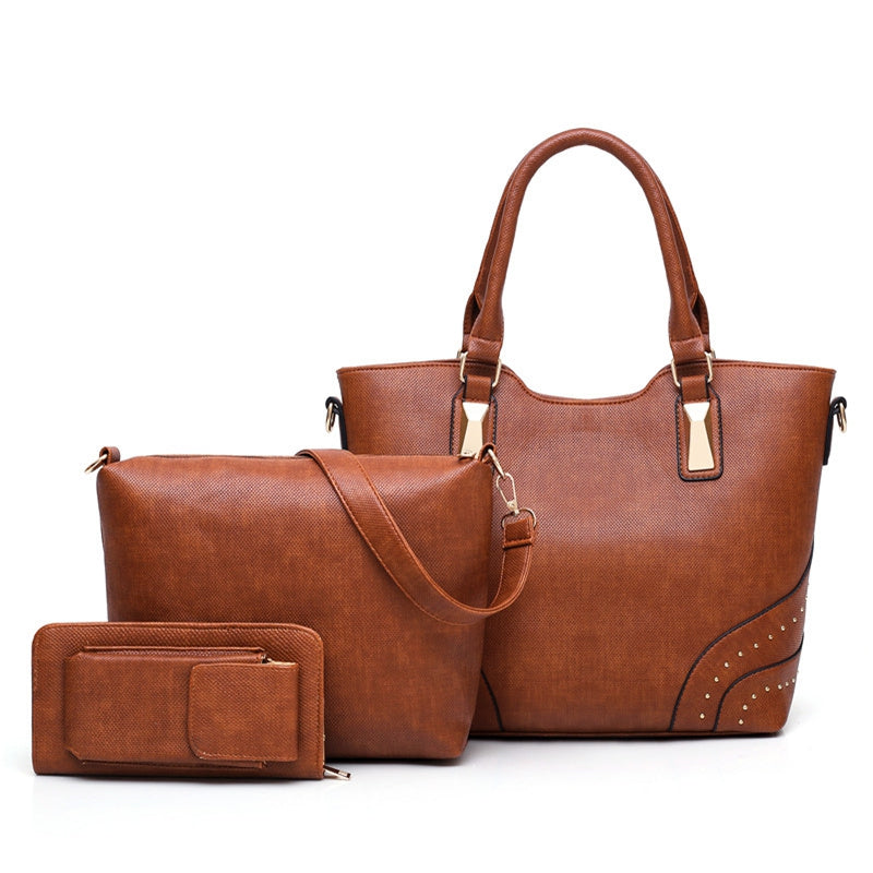 3Pcs Rivet Lash Cloth Bag Handbag