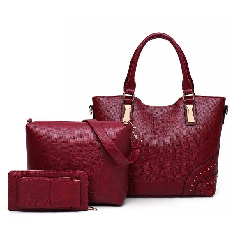 3Pcs Rivet Lash Cloth Bag Handbag