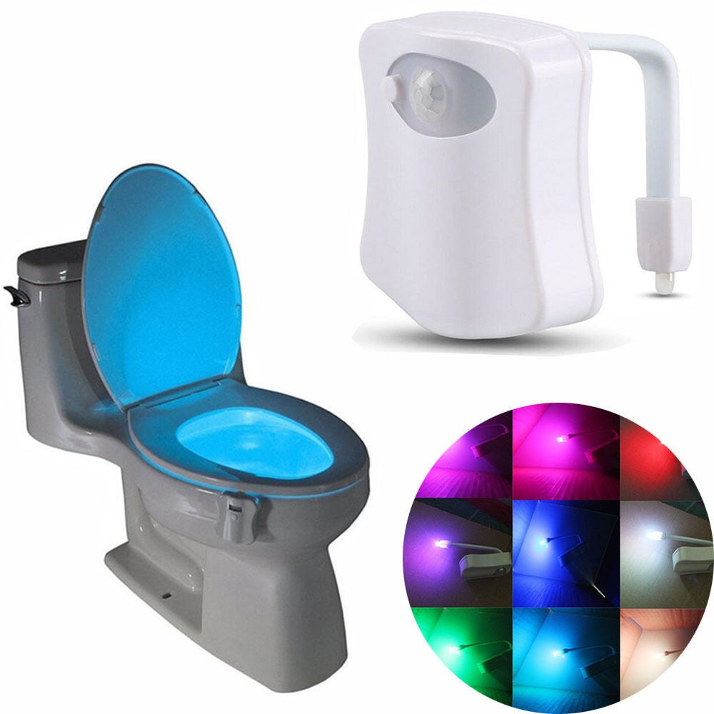 16 Color LED Motion Sensing Automatic Bathroom Toilet Night Motion Activated Lamp