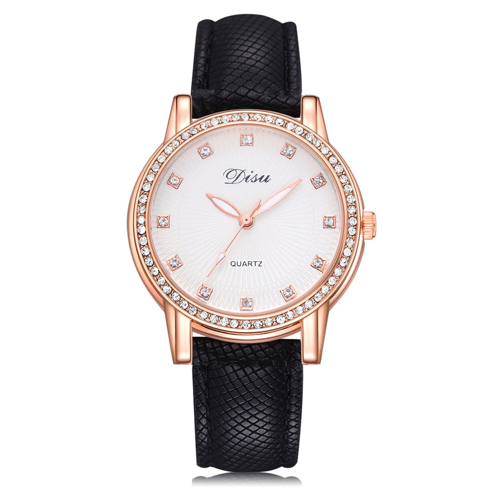 Disu DS071 Women Fashion Dial PU Band Quartz Wrist Watch