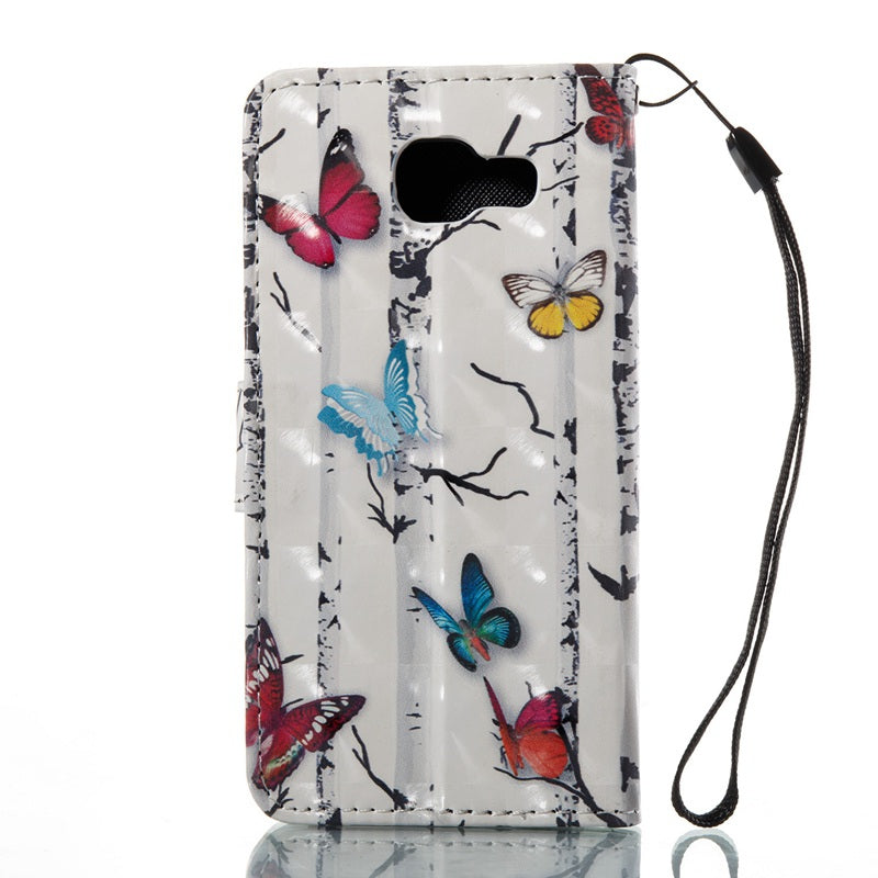 Butterflies 3D Painted Pu Phone Case for Samsung Galaxy A3 2016