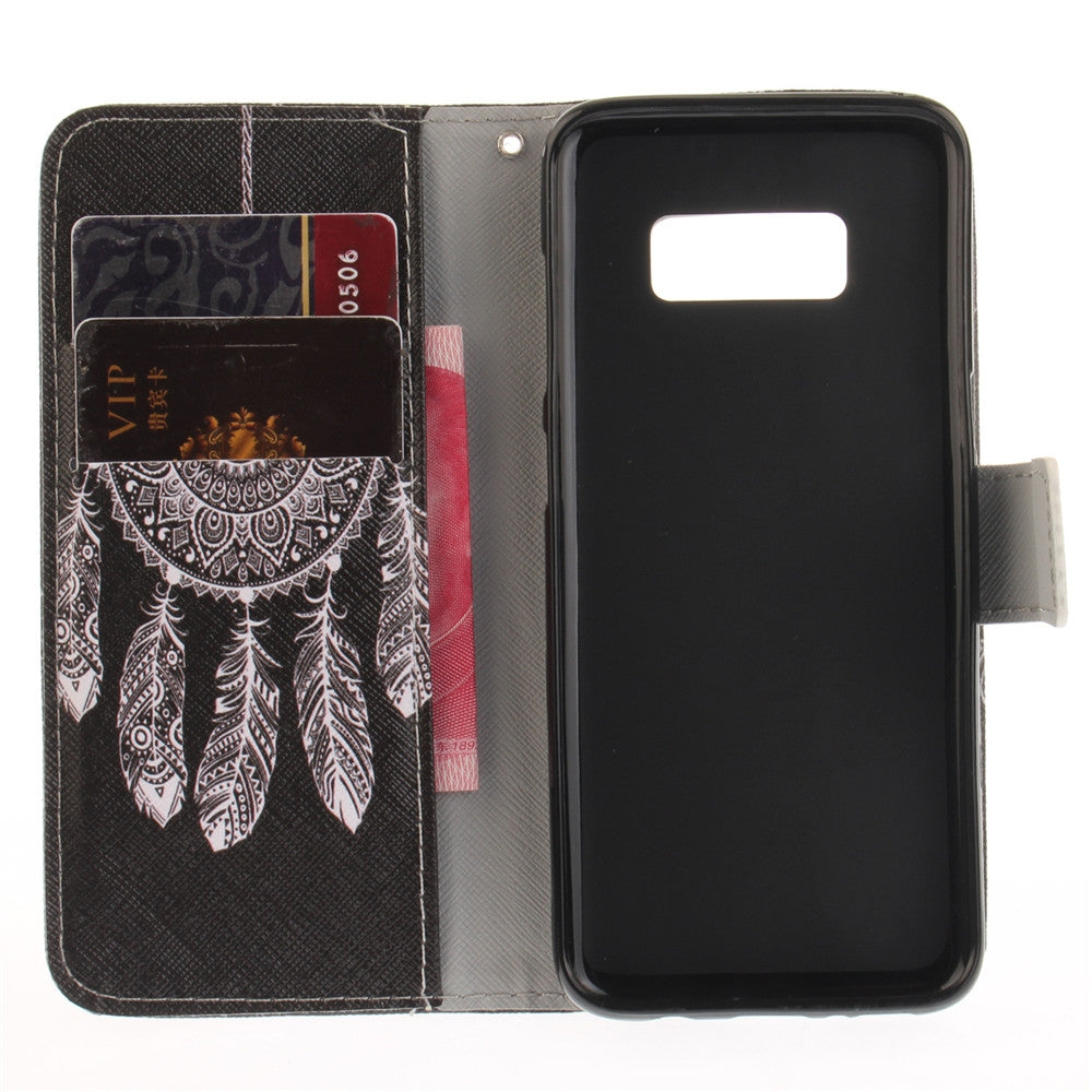 Black Dream PU+TPU Leather Wallet Design with Stand and Card Slots Magnetic Closure Case for Sam...