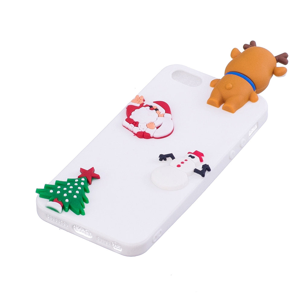 Christmas Tree Santa Claus Reindeer 3D Cartoon Animals Soft Silicone TPU Case for iPhone 5 / 5S ...