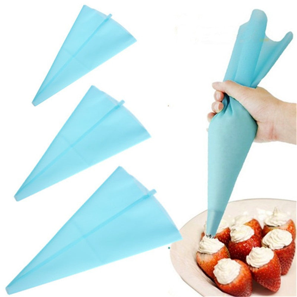 39CM Large Blue Silicone Reusable Cupcake Cake Icing Piping Bag Pastry Cream Decorating Bags Kit...