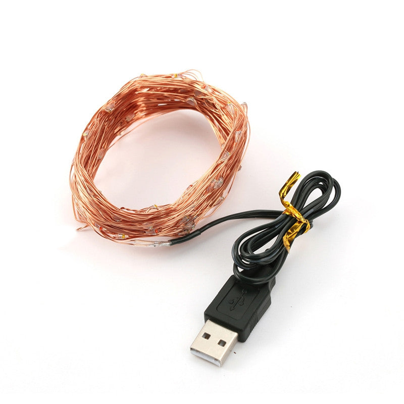 AY - hq218 5M 50 LED Copper String Lights with USB Cable for Party