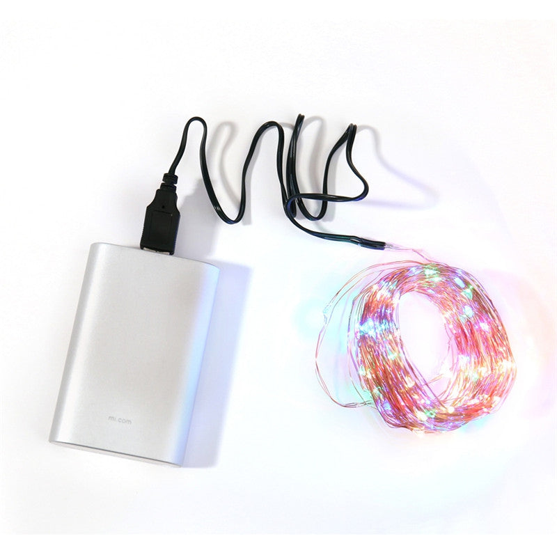 AY - hq218 5M 50 LED Copper String Lights with USB Cable for Party