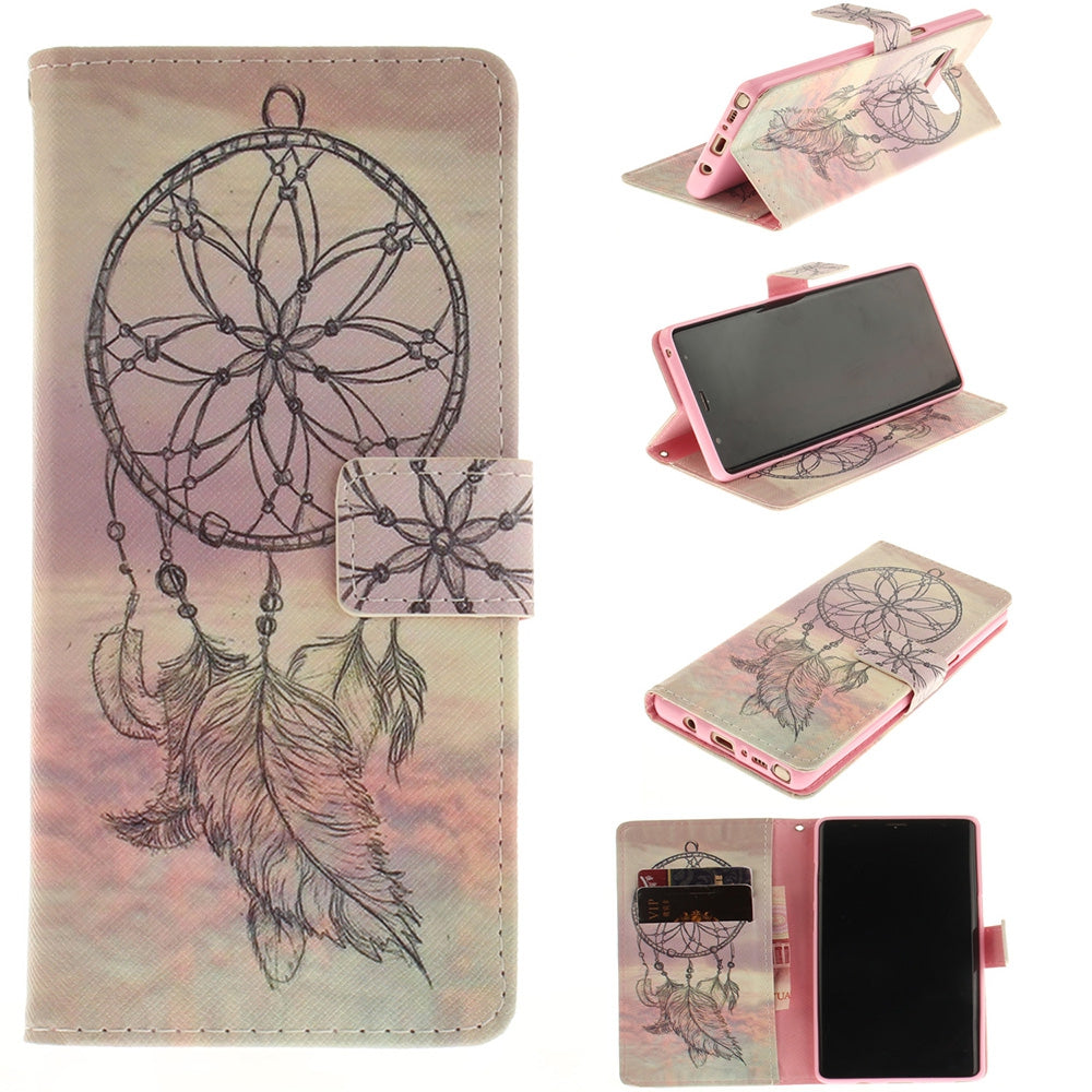 Card Holder Wallet with Stand Flip Magnetic Aeolian Bells Pattern Full Body Case Cover Pu+Tpu Le...