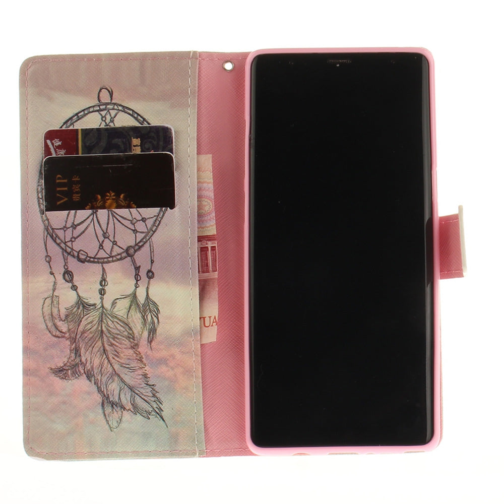Card Holder Wallet with Stand Flip Magnetic Aeolian Bells Pattern Full Body Case Cover Pu+Tpu Le...