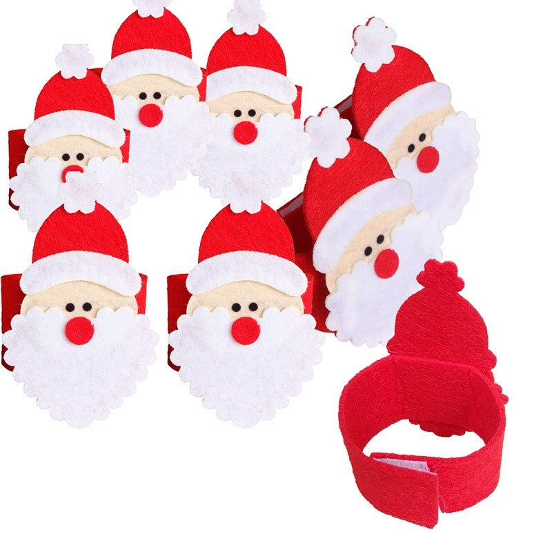 4pcs Santa Claus Buckle Napkin Ring Christmas Decorations