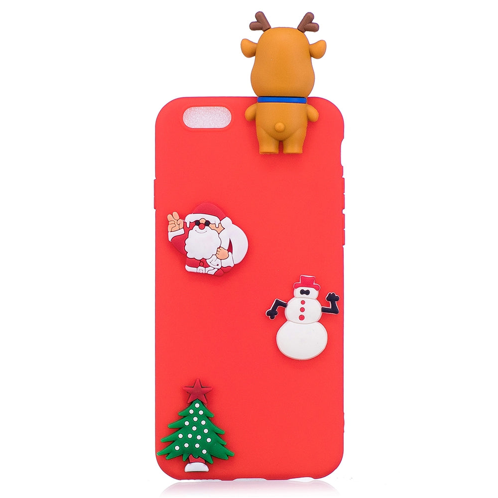Christmas Tree Santa Claus Reindeer 3D Cartoon Animals Soft Silicone TPU Case for iPhone 6 Plus ...