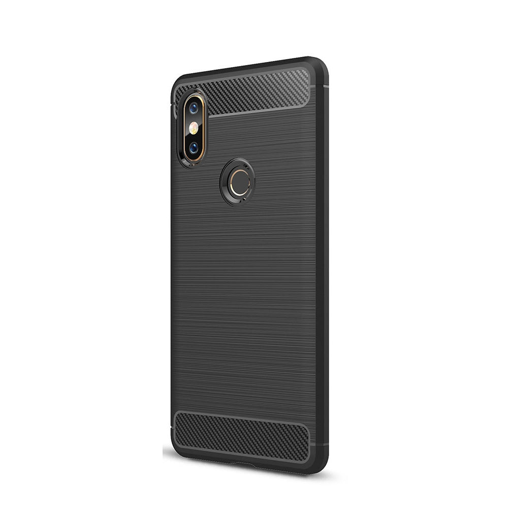 Case for Xiaomi Mix 2S Luxury Carbon Fiber TPU Soft Cover