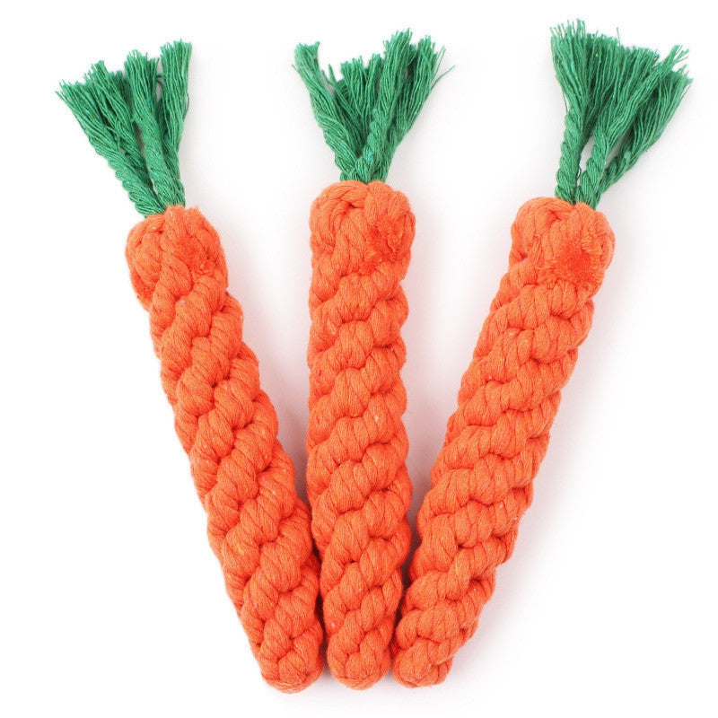 Cotton Rope Weaving Carrot Pet Dog Chewing Toys