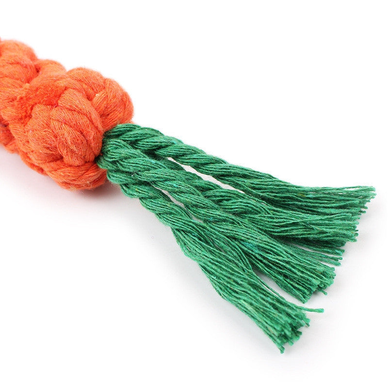 Cotton Rope Weaving Carrot Pet Dog Chewing Toys