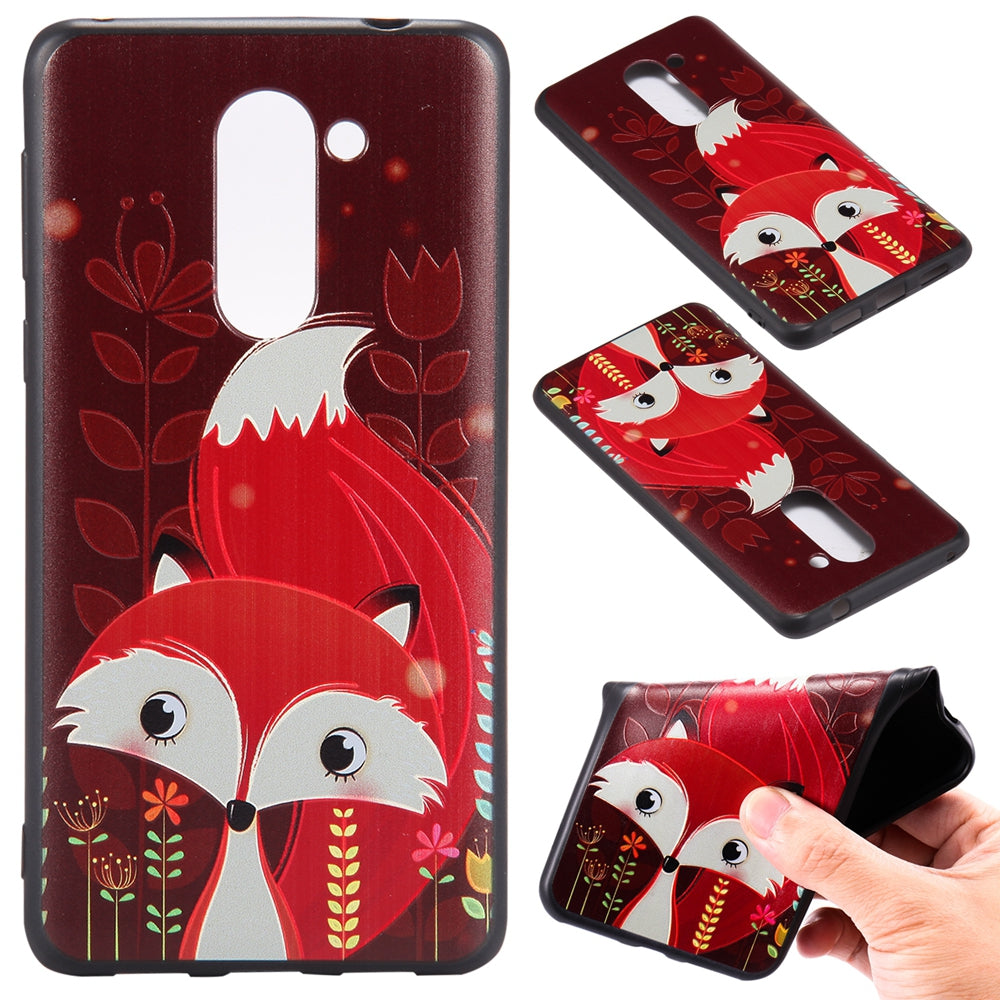 3D Embossed Color Pattern TPU Soft Back Case for Huawei Honor 6X