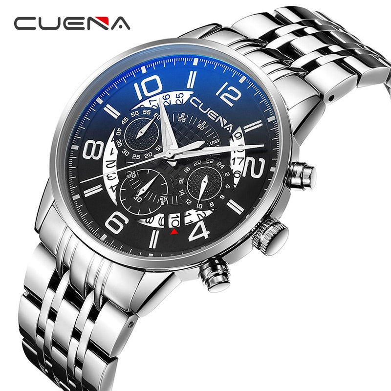 CUENA 6806G Men Fashion Steel Band Quartz Watch