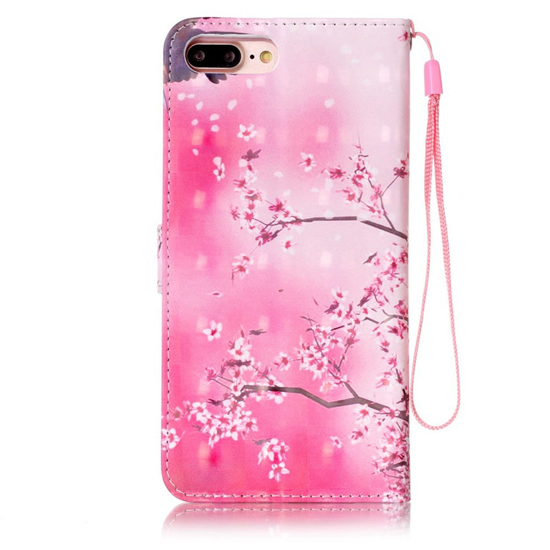 Cherry Tree 3D Painted Pu Phone Case for Iphone 8 Plus / 7 Plus