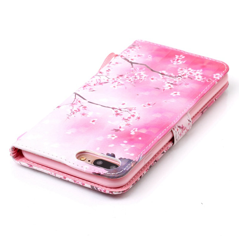 Cherry Tree 3D Painted Pu Phone Case for Iphone 8 Plus / 7 Plus