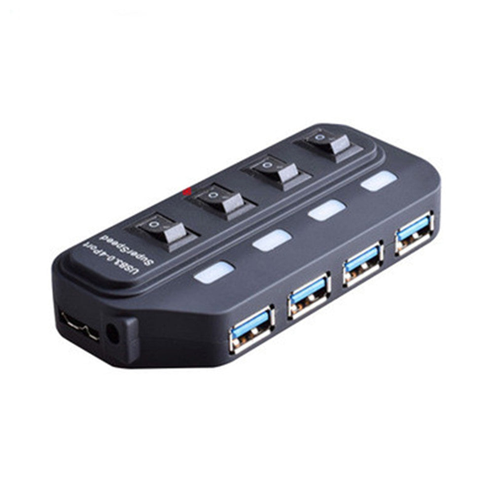 4 Ports USB 3.0 Hub Adapter with Independent Switch