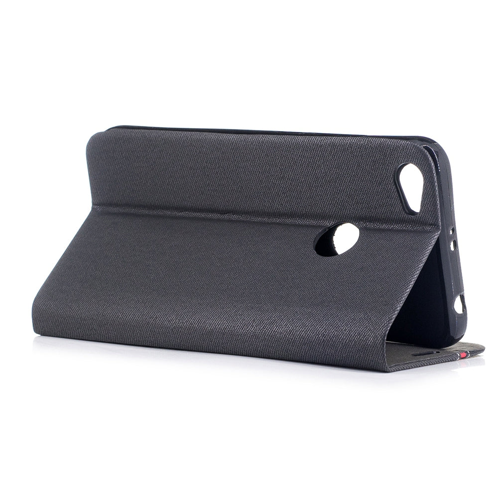 British Style Stripe Design Flip Pu Leather Case for Xiaomi Redmi Note 5A