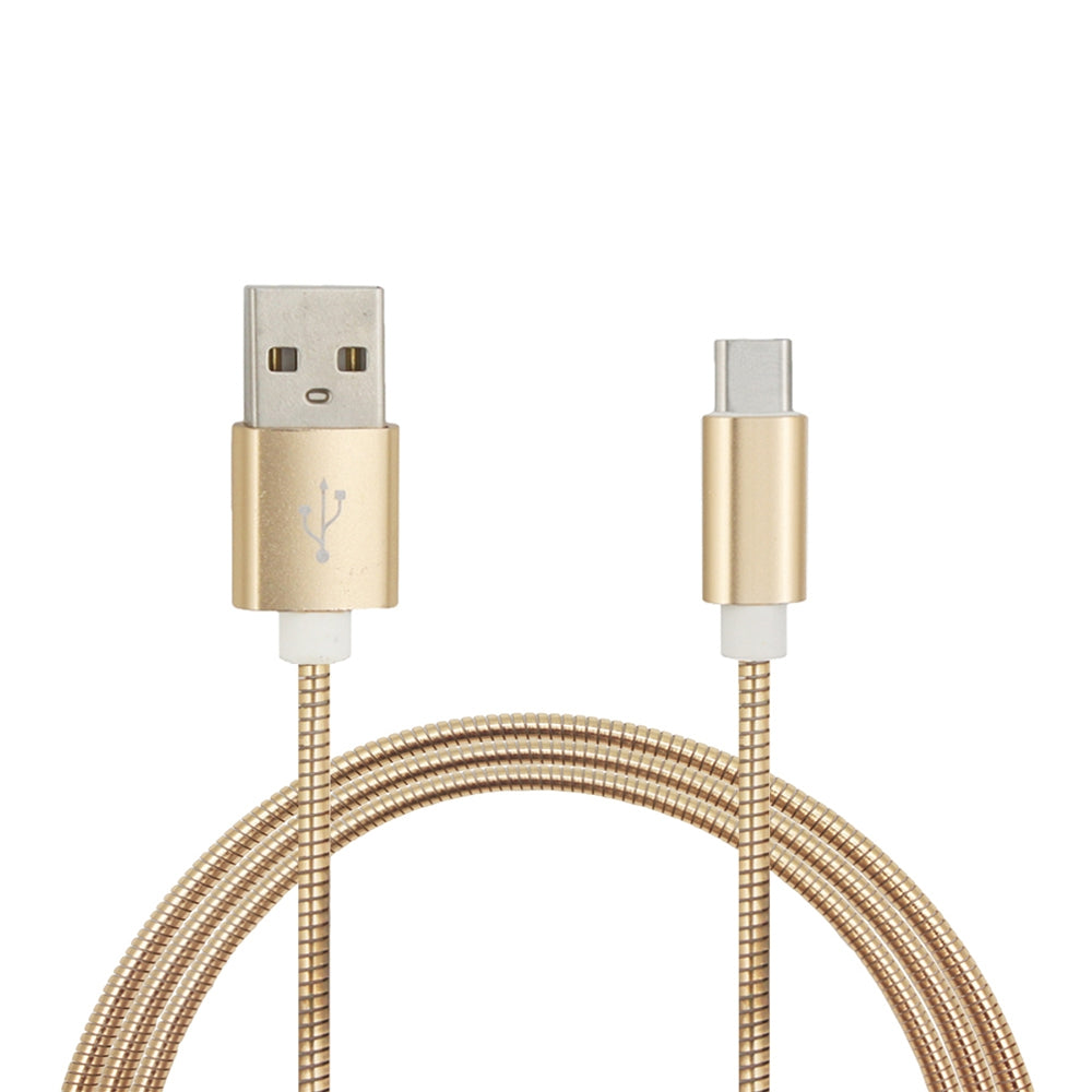 3.4A Stainless Steel Spring Quick Charge Type-C USB 3.1 Charging Cable with High-Speed Data Tran...
