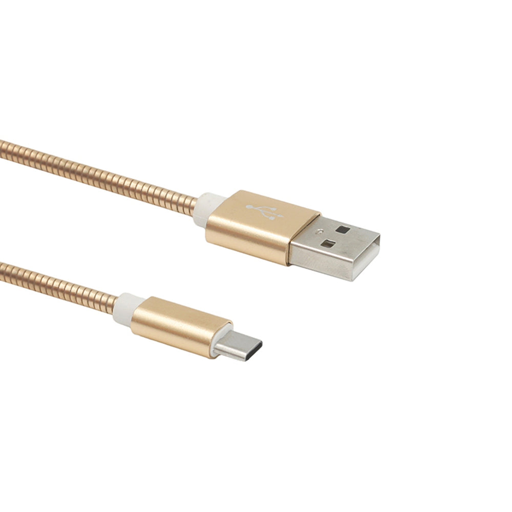 3.4A Stainless Steel Spring Quick Charge Type-C USB 3.1 Charging Cable with High-Speed Data Tran...