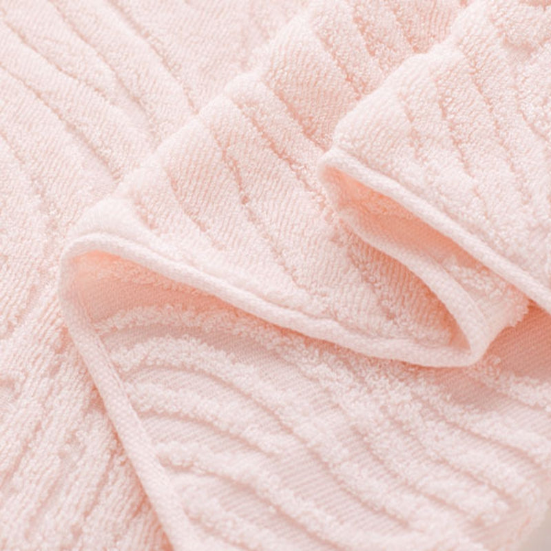 1 Pc Face Towel Simple Solid Color Striped Edge Soft Cozy Face Towel