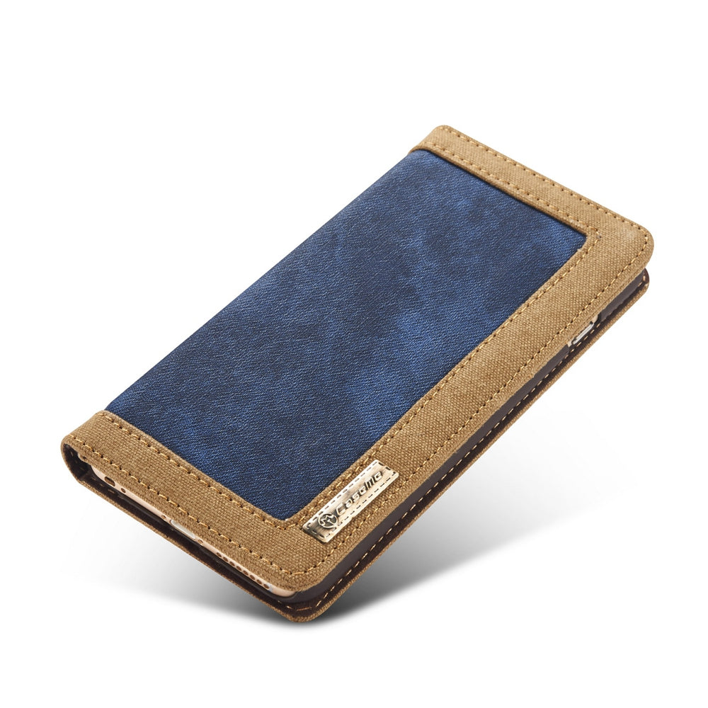 CaseMe Magnetic Closure Mixed Stitching Cowboy Jeans Leather Wallet Stand Case for iPhone 5 / 5s...