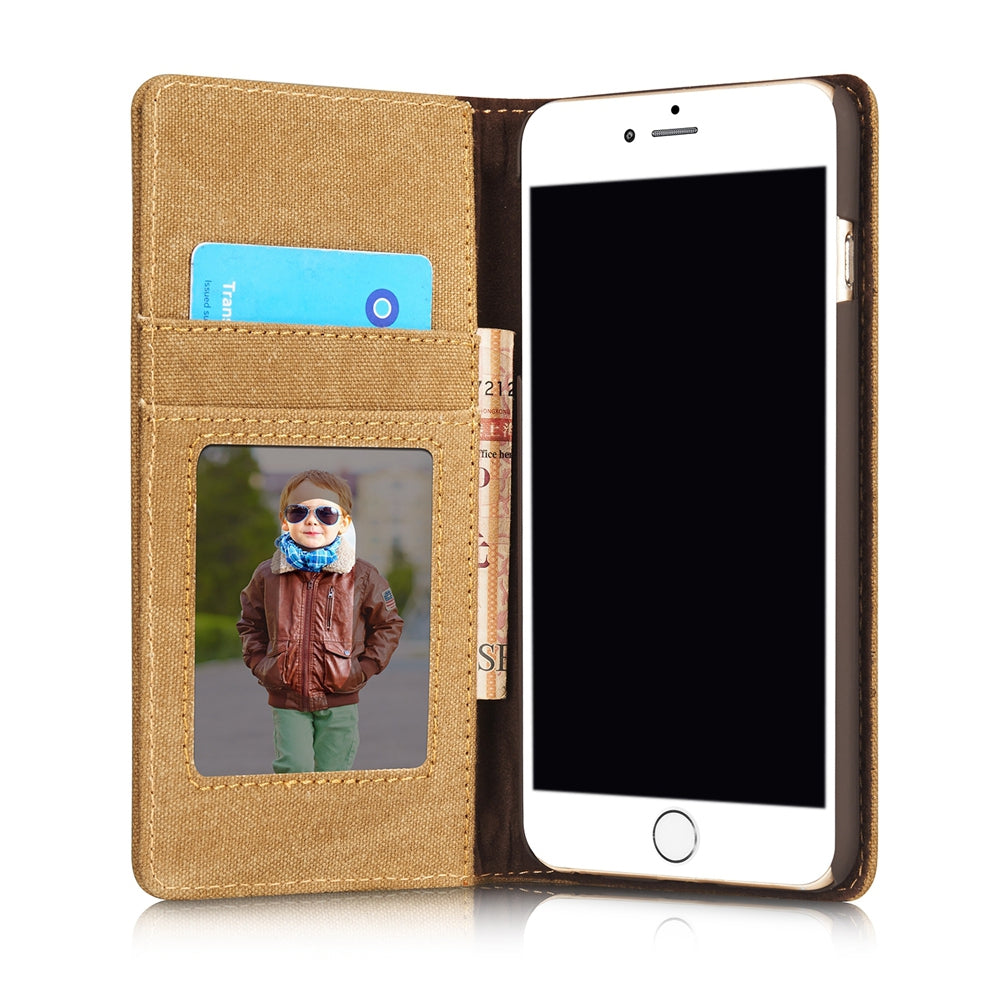 CaseMe Magnetic Closure Mixed Stitching Cowboy Jeans Leather Wallet Stand Case for iPhone 5 / 5s...