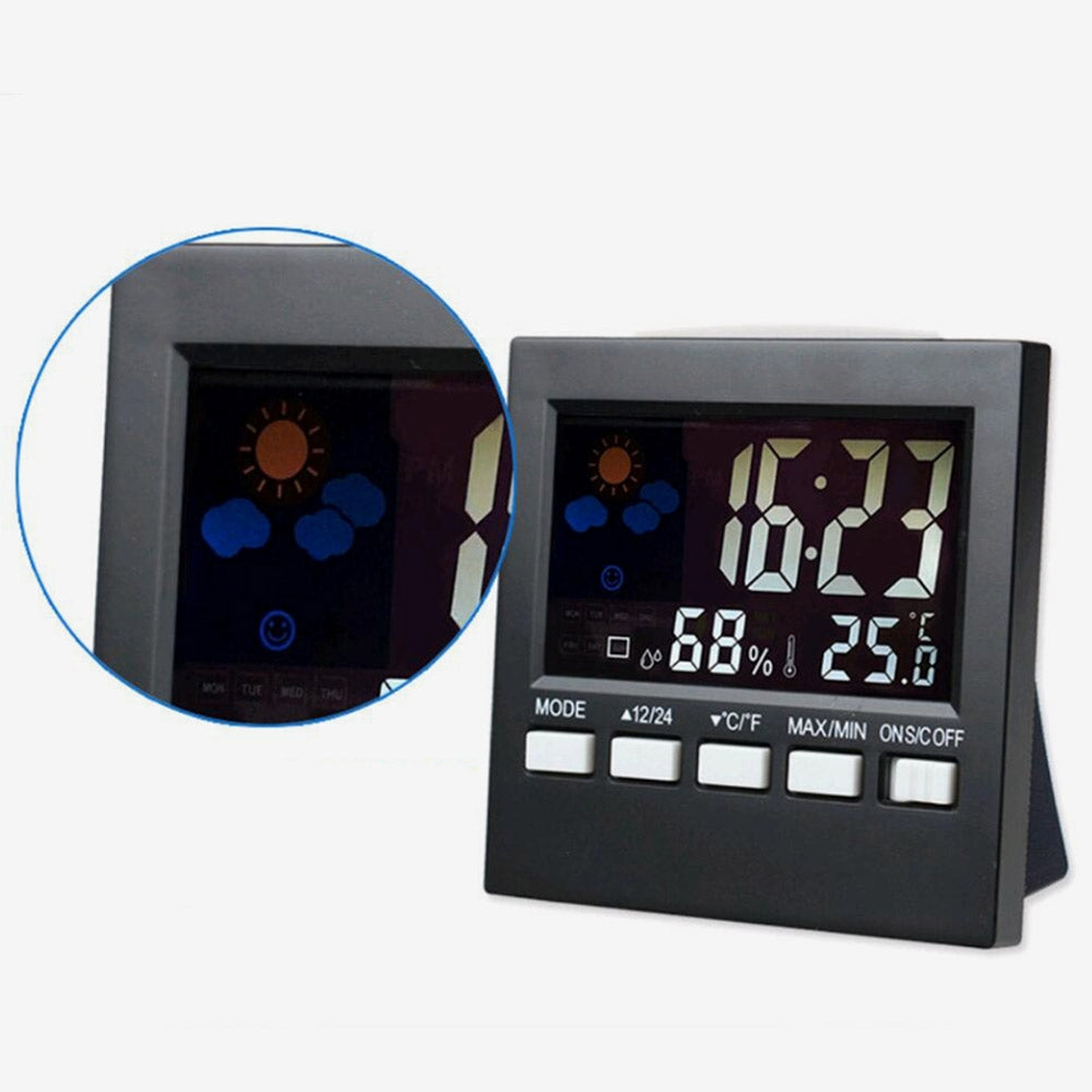Convenient Digital LCD Temperature Humidity Monitor Alarm Clock