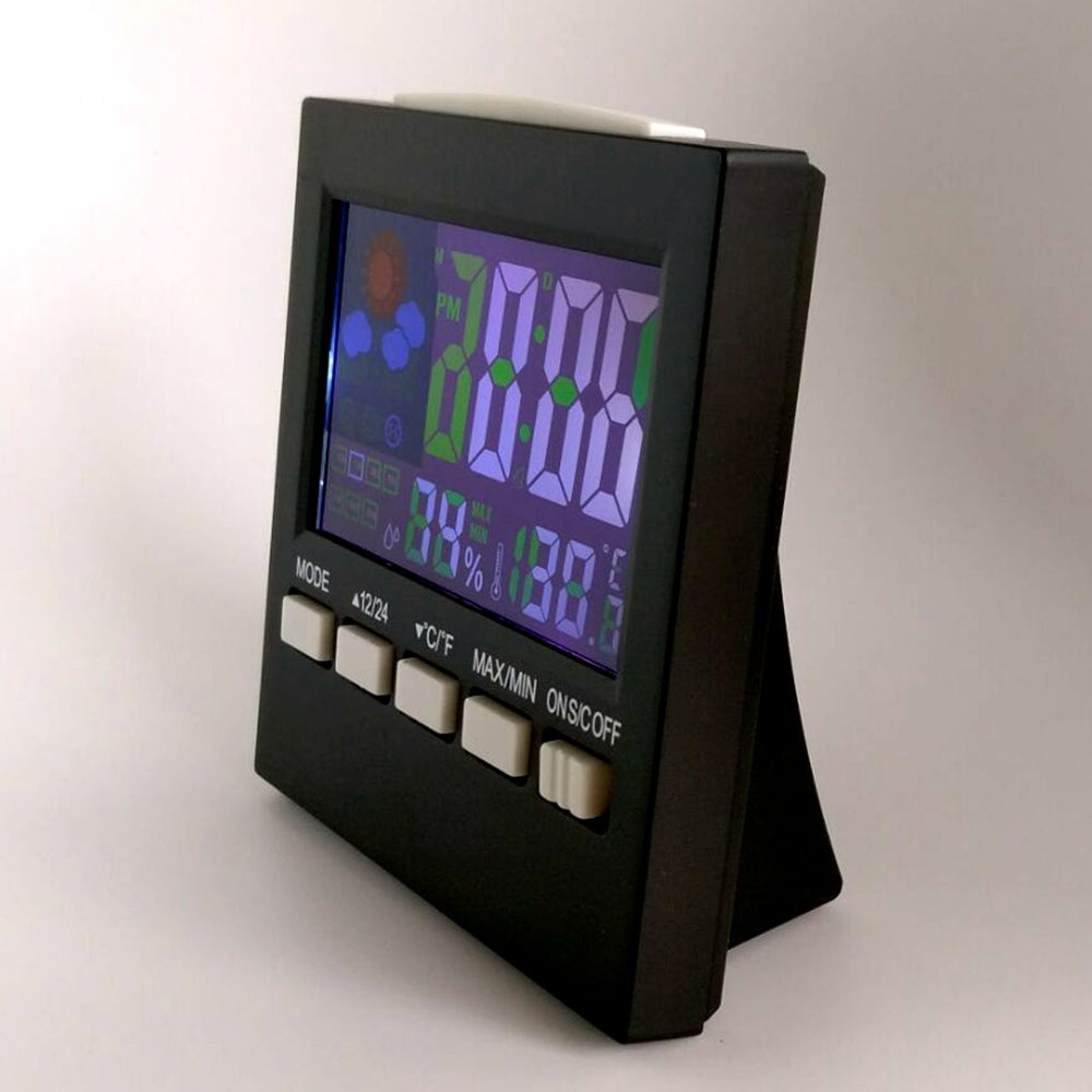 Convenient Digital LCD Temperature Humidity Monitor Alarm Clock