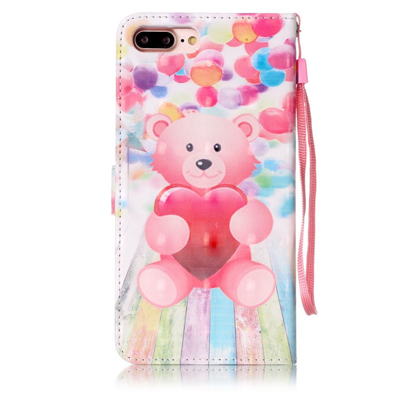 Balloon Bear 3D Painted Pu Phone Case for Iphone 8 Plus / 7 Plus