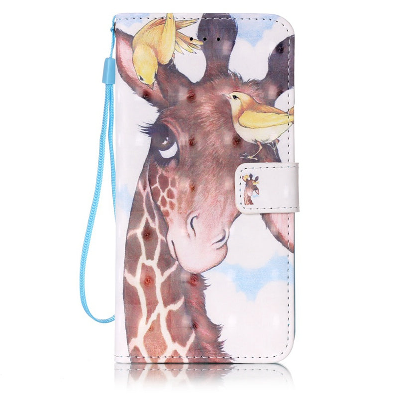 Bird Deer 3D Painted Pu Phone Case for Iphone 8 Plus / 7 Plus