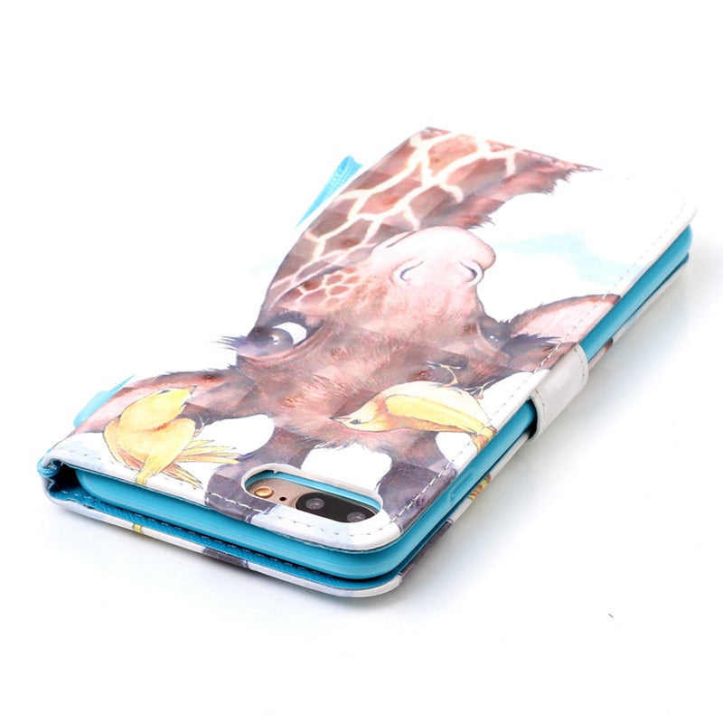 Bird Deer 3D Painted Pu Phone Case for Iphone 8 Plus / 7 Plus