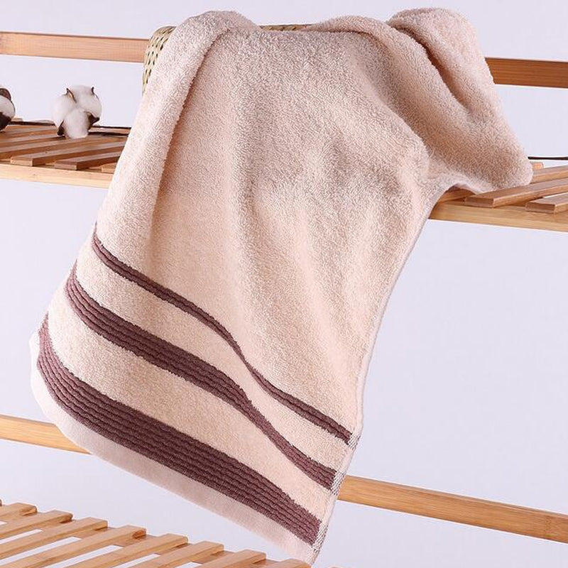 1 Pc Towel Simple Striped Cotton Home Use Towel Gift Towel