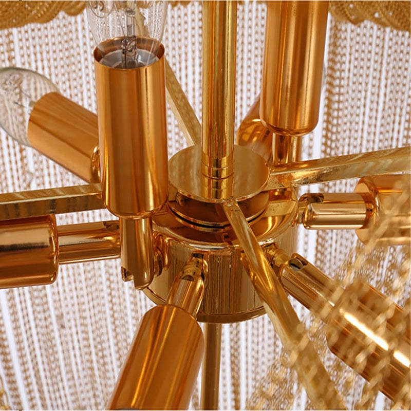 150 W Hotel Engineering Club Luxurious Lamps and Lanterns Creative Tassel Aluminum Chain Droplig...