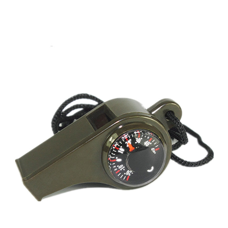 3 in 1 Outdoor Camping Gear Tool Kit Multi-Function Whistle Compass Thermometer