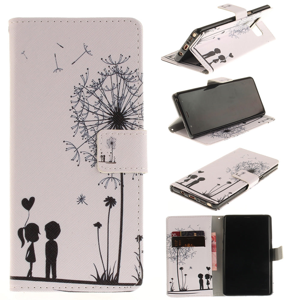 Card Holder Wallet with Stand Flip Magnetic Pattern Full Body Case Cover Dandelion And Lovers Pu...