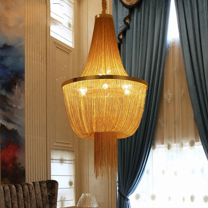 150 W Hotel Engineering Club Luxurious Lamps and Lanterns Creative Tassel Aluminum Chain Droplig...
