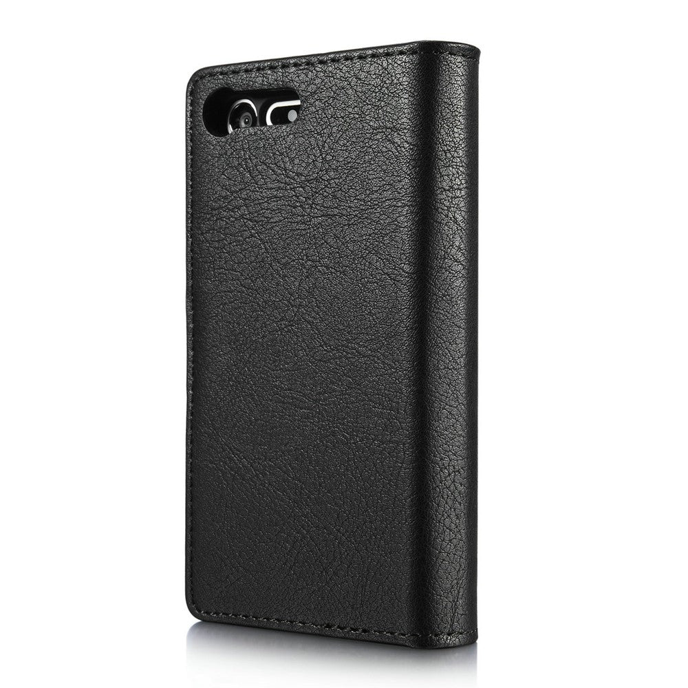 DG.MING Cow Leather Separable Back Case with Magnetic Button Flip Wallet Case for Sony Xperia X ...