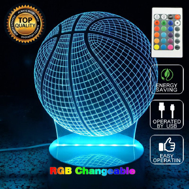 DSU Basketball Light Optical Illusion Color Change 3D Visual LED Light