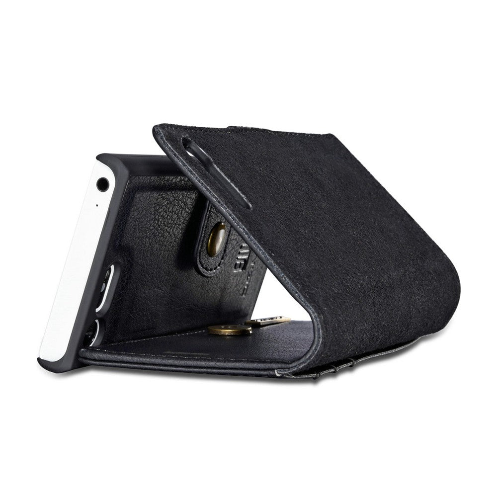 DG.MING Cow Leather Separable Back Case with Magnetic Button Flip Wallet Case for Sony Xperia X ...