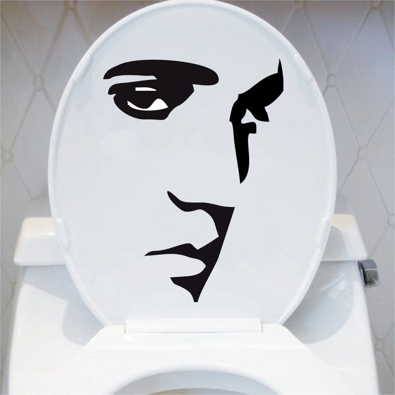 DSU Funny Face Decorative Wall Stickers Bathroom Toilet Decals