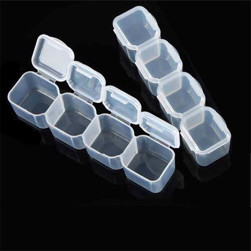 Clear Plastic 28 Slots Nail Art Tools Jewelry Display Storage Box