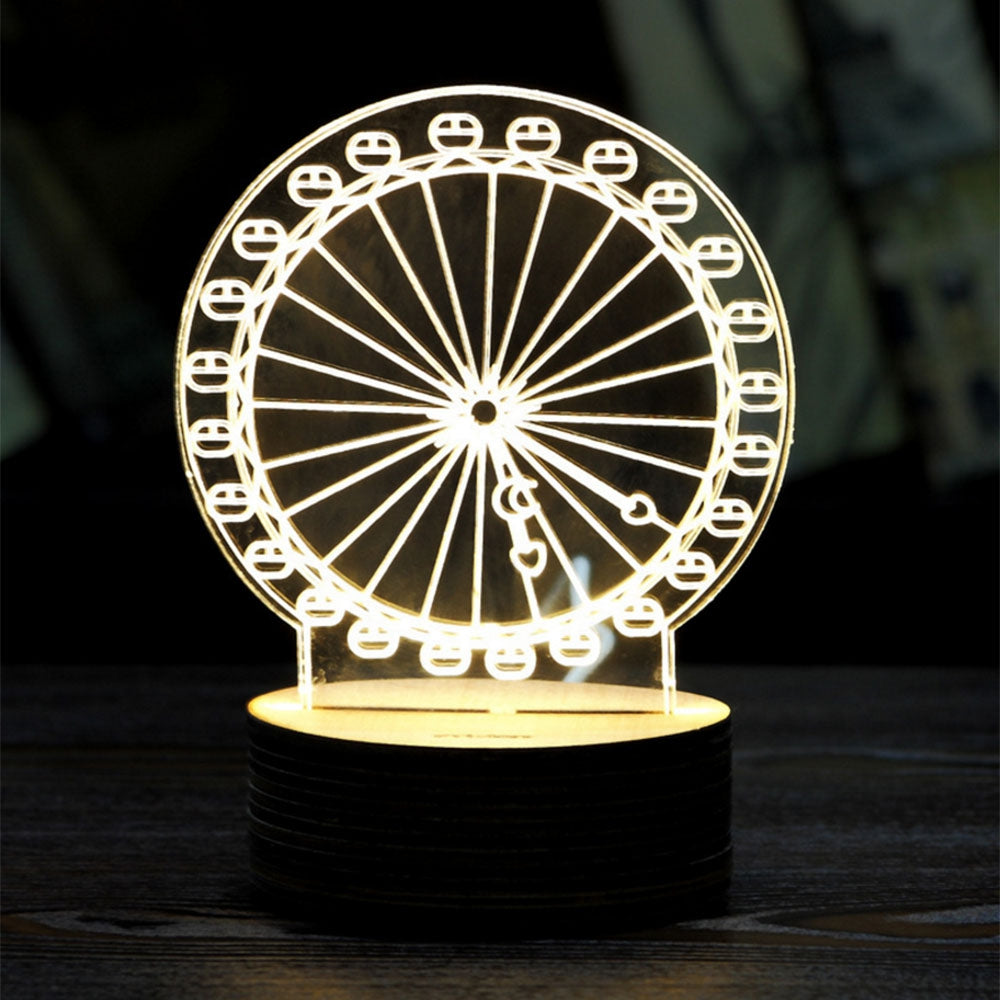 BRELONG 3D LED Night Light Table Desk Room Lamp Home Decoration Light -Ferris wheel